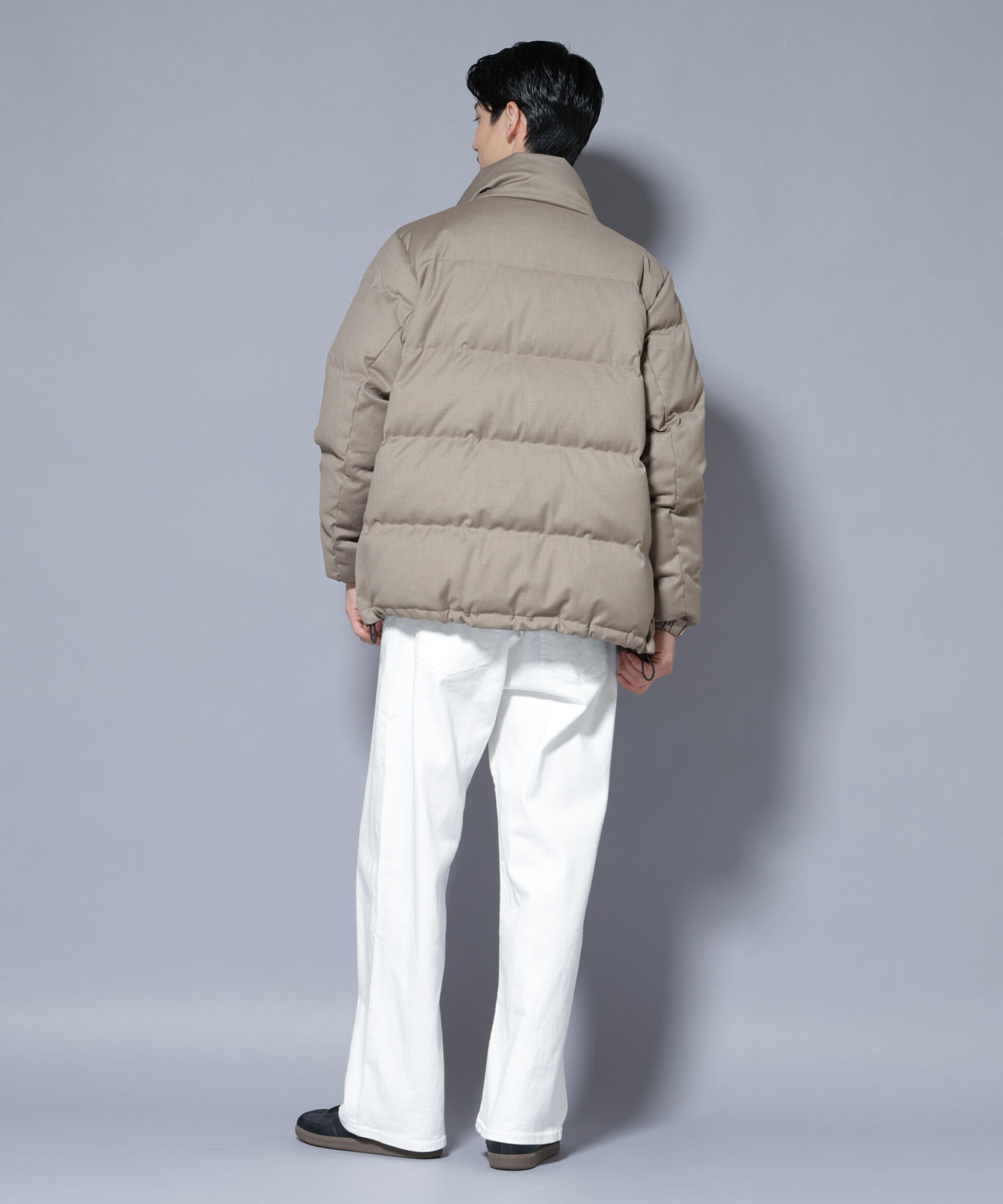 nano･universe「DELEGANTE エアリーサキソニー／グレンチェックTAIONダウンジャケット」|ダウン|