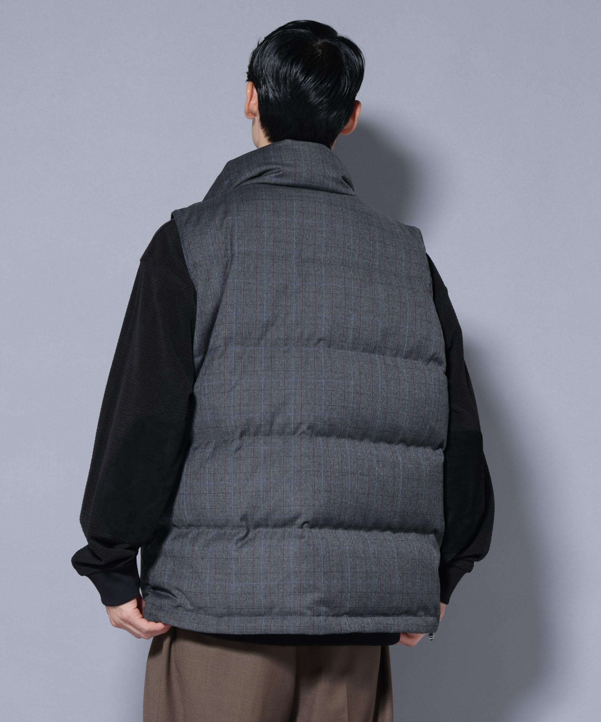 nano･universe「DELEGANTE エアリーサキソニー/グレンチェックTAIONダウンベスト」|ダウン|