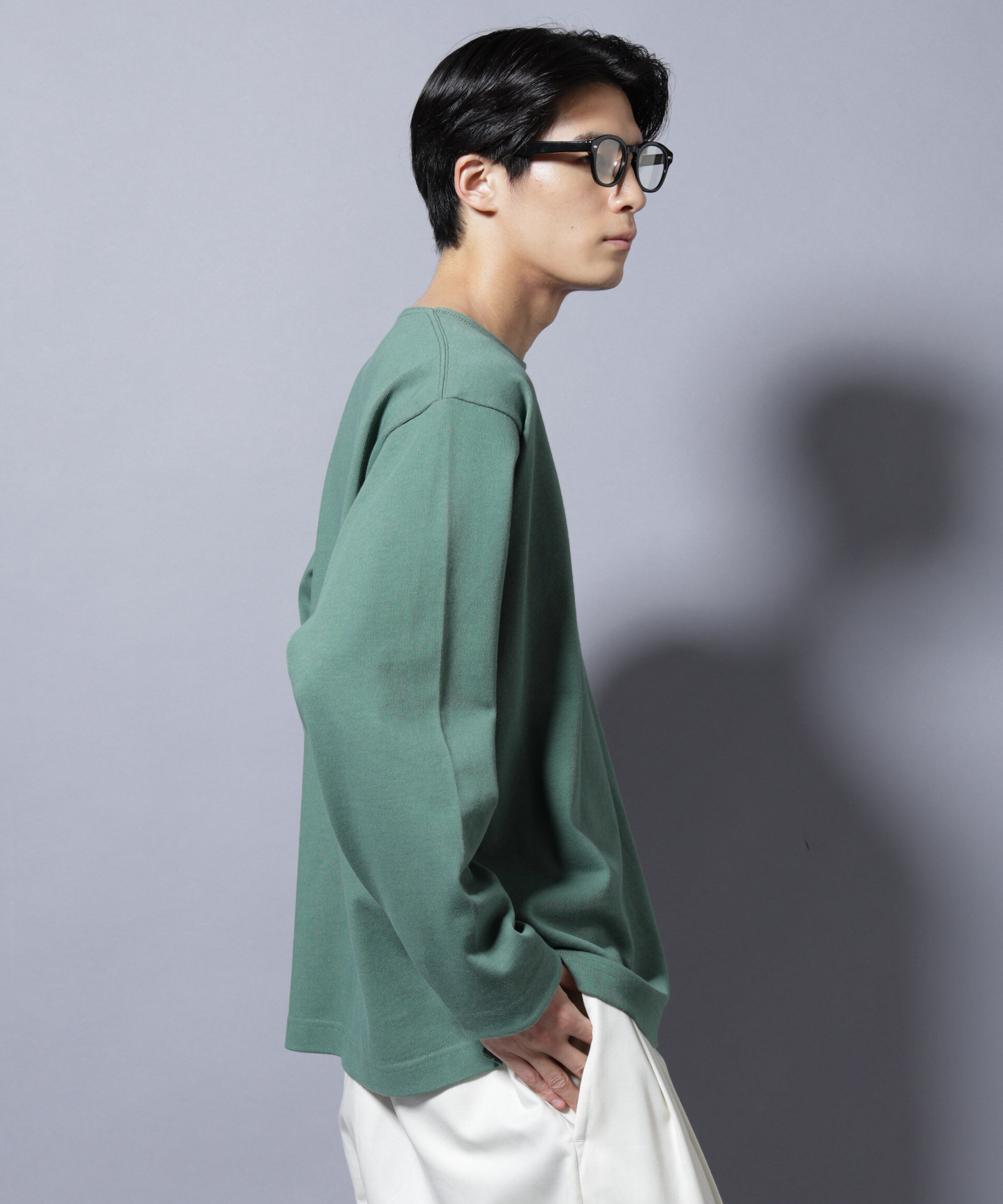 nano･universe「天竺ヘビーコットンボートネックＴシャツ 長袖」|Tシャツ・カットソー|