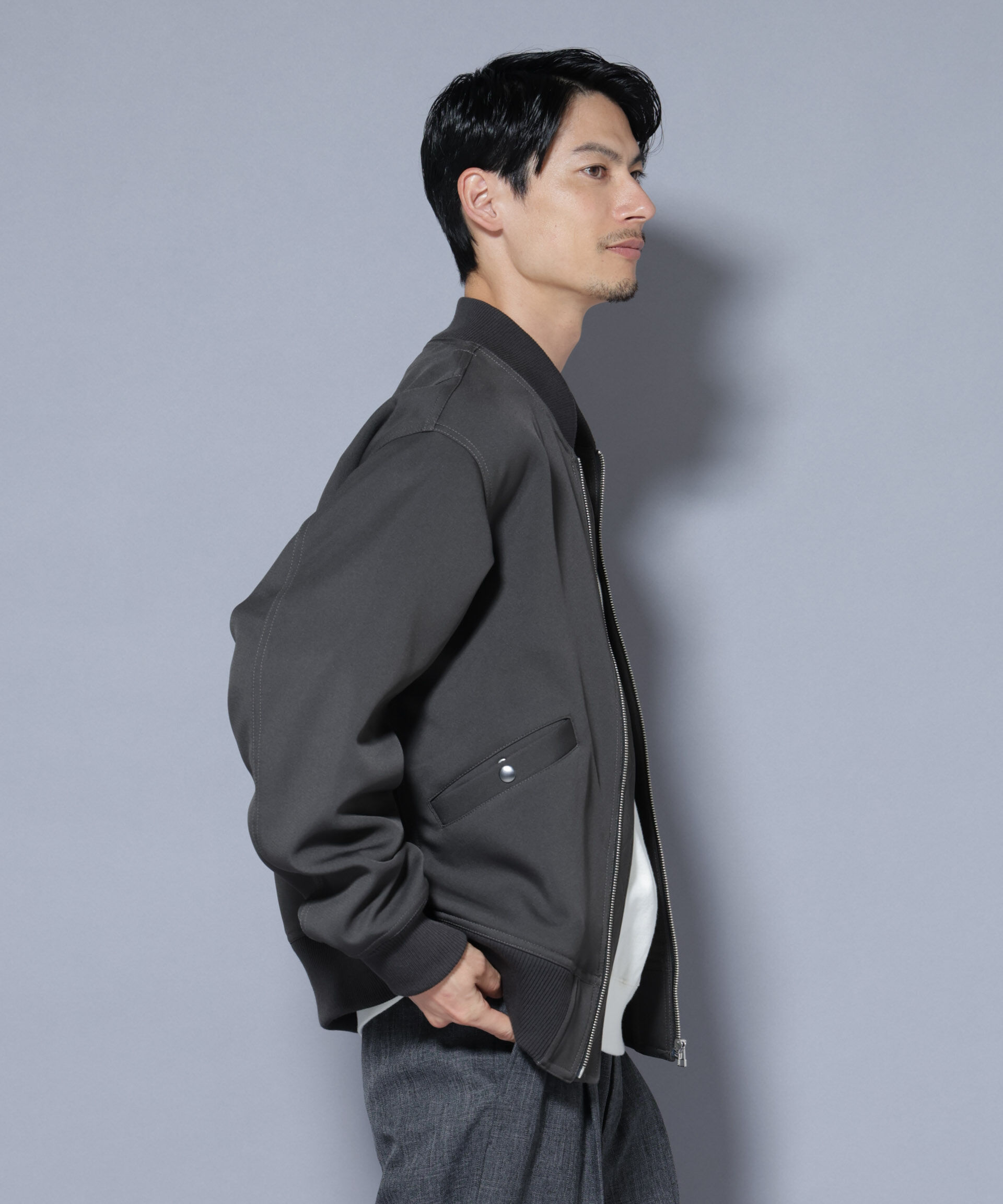 nano･universe「トリプルクロスMA-1」|ブルゾン・スタジャン|