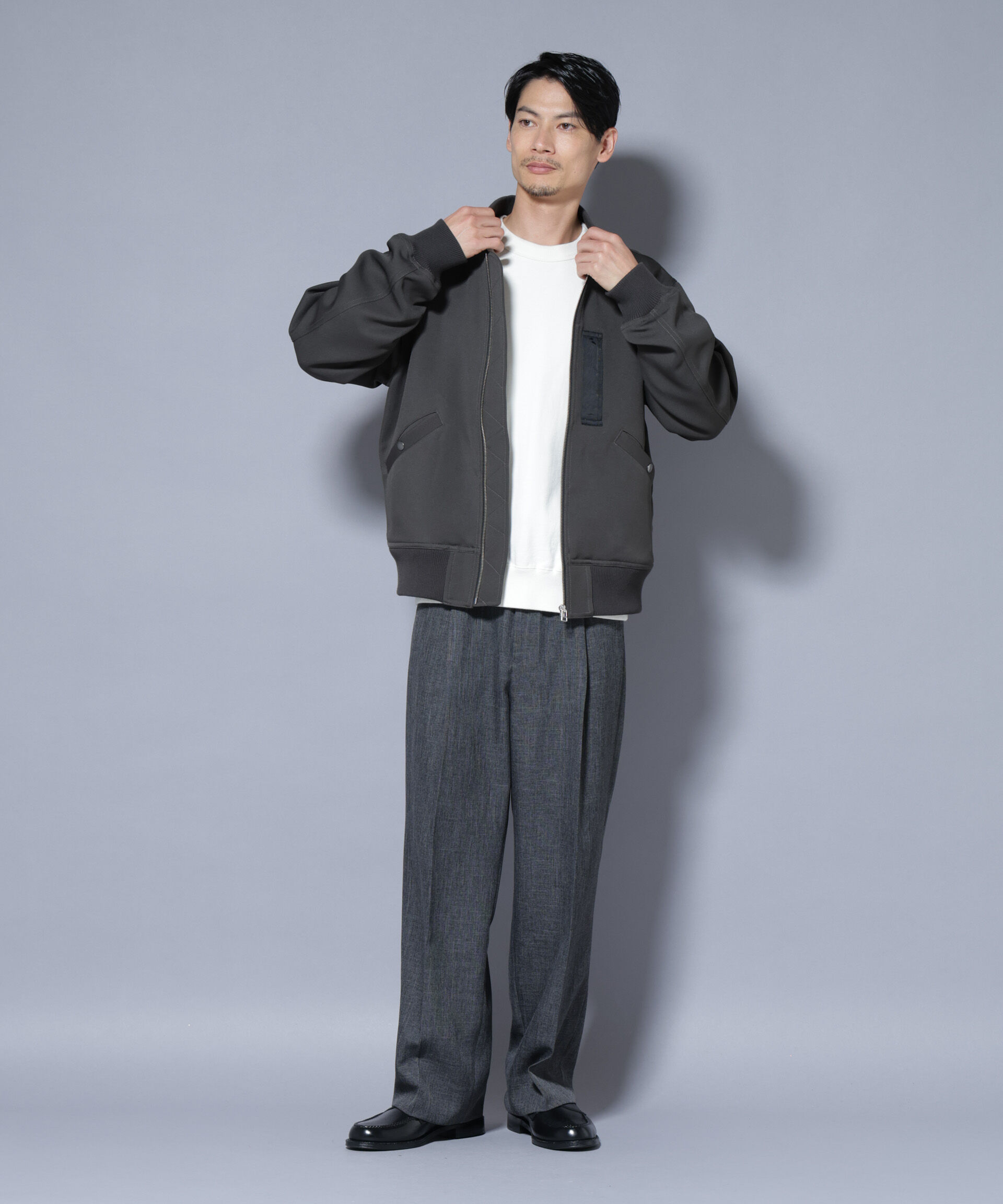 nano･universe「トリプルクロスMA-1」|ブルゾン・スタジャン|