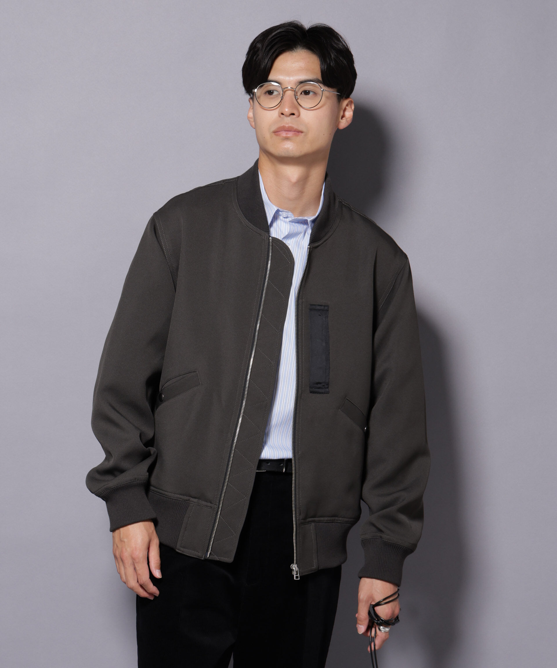 nano･universe「トリプルクロスMA-1」|ブルゾン・スタジャン|