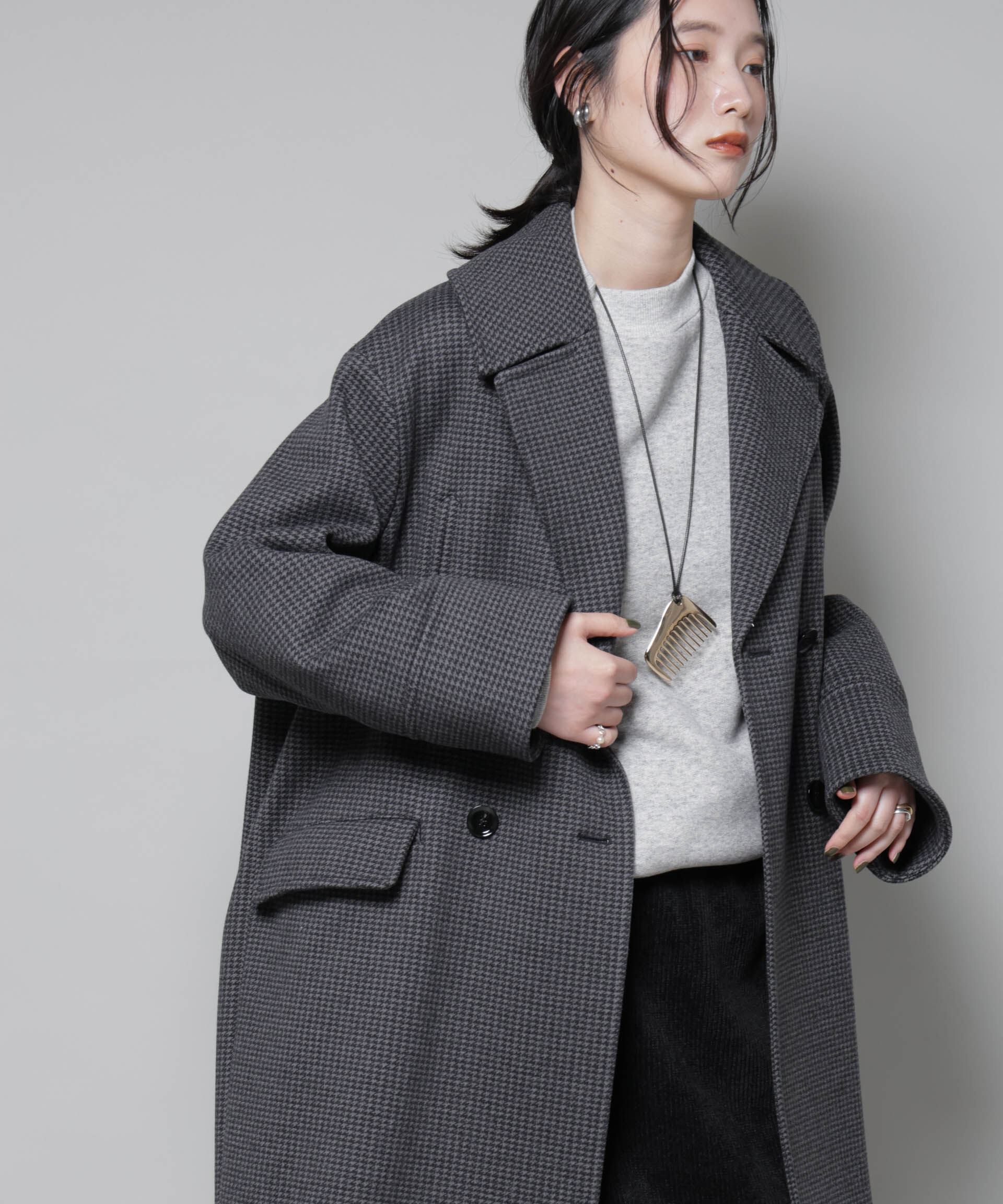 nano･universe「オーバーサイズポケットチェックコート」|その他|