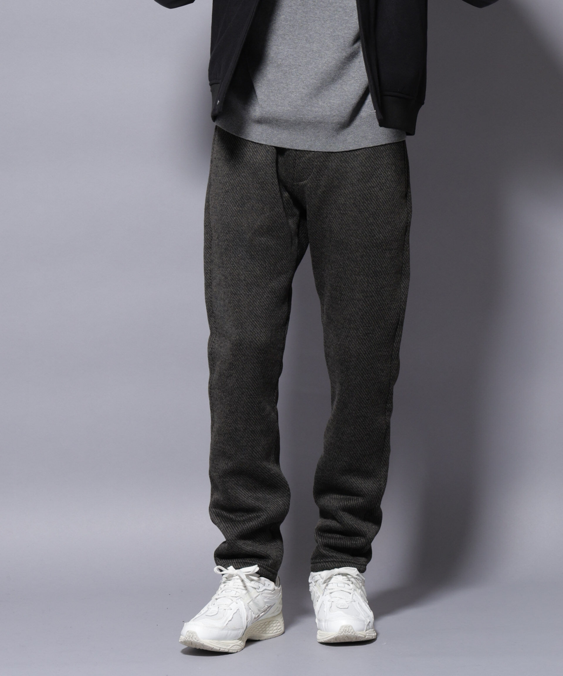 nano･universe「ニットフリースイージーパンツ(セットアップ可)」|チノ|D.グレー2