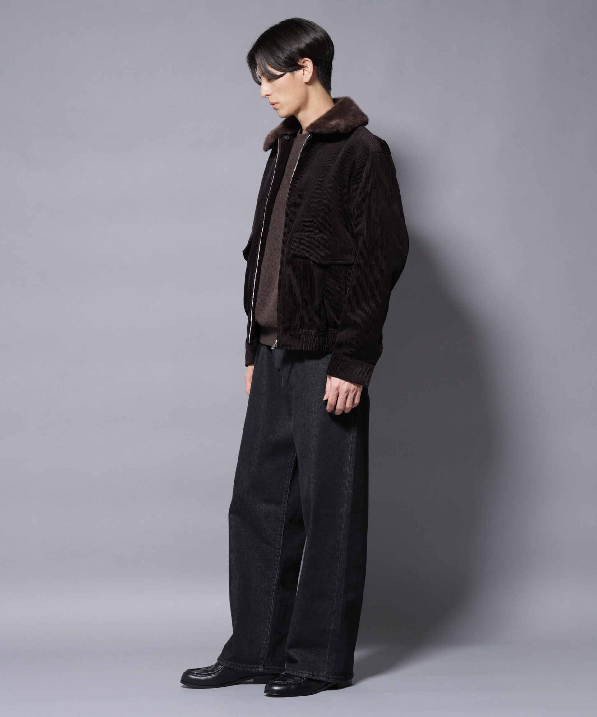 nano･universe「アタッチドカラー コットンコーデュロイブルゾン」|ブルゾン・スタジャン|