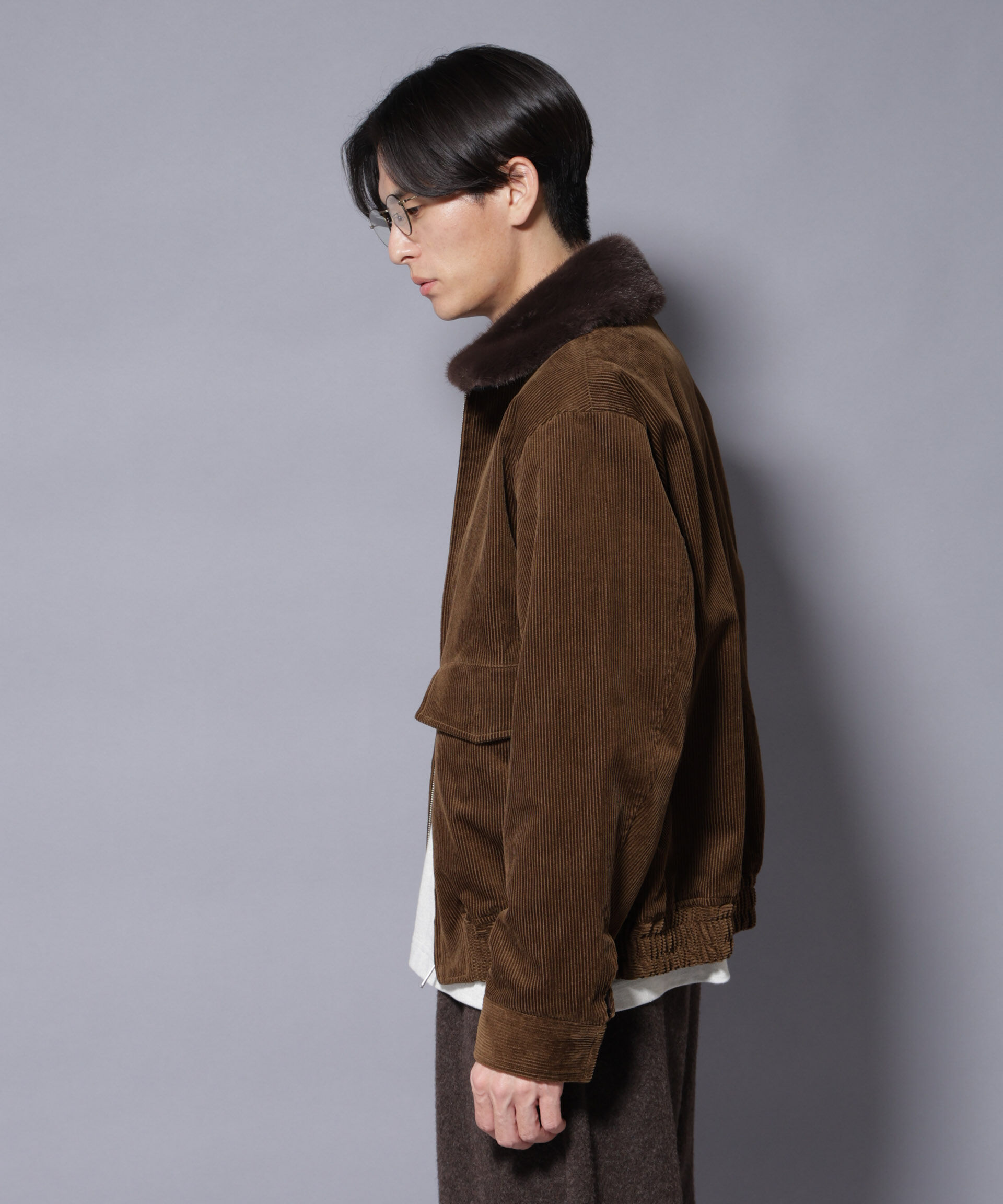 nano･universe「アタッチドカラー コットンコーデュロイブルゾン」|ブルゾン・スタジャン|