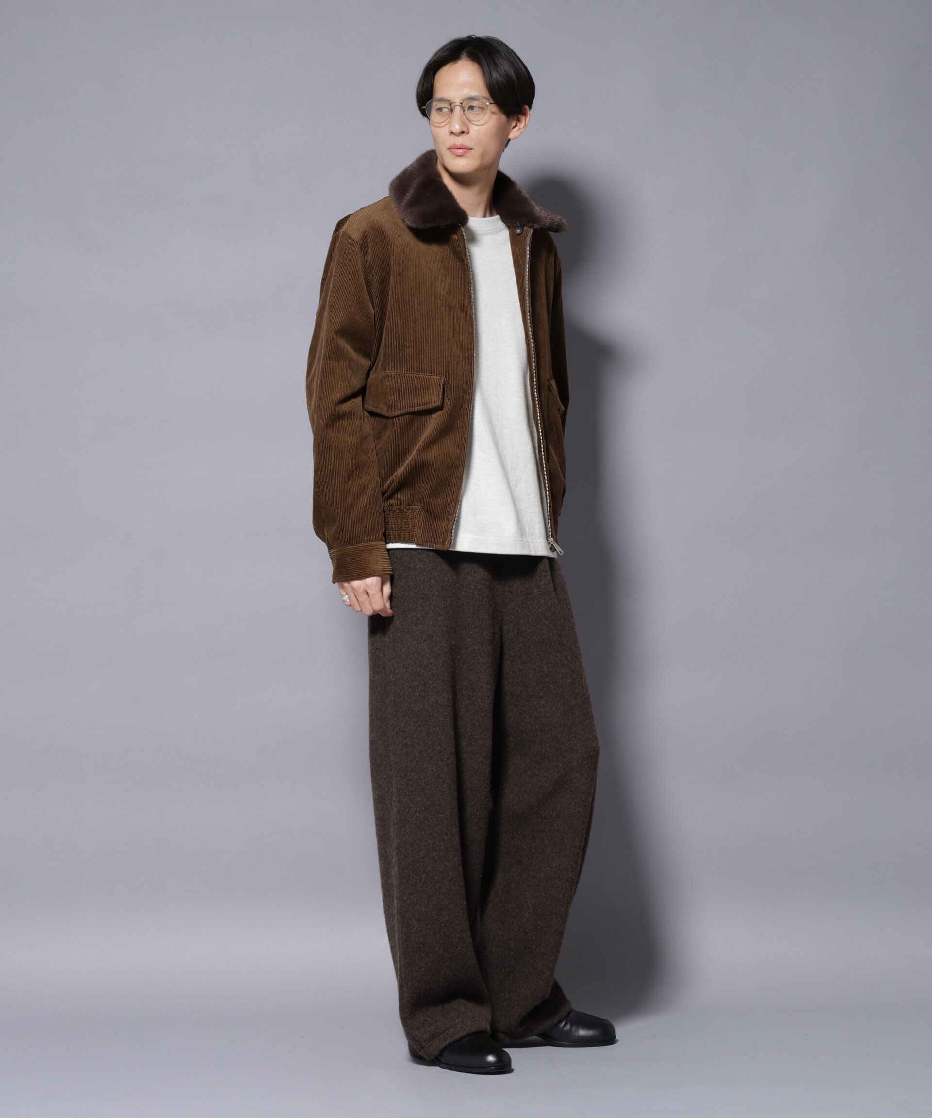 nano･universe「アタッチドカラー コットンコーデュロイブルゾン」|ブルゾン・スタジャン|