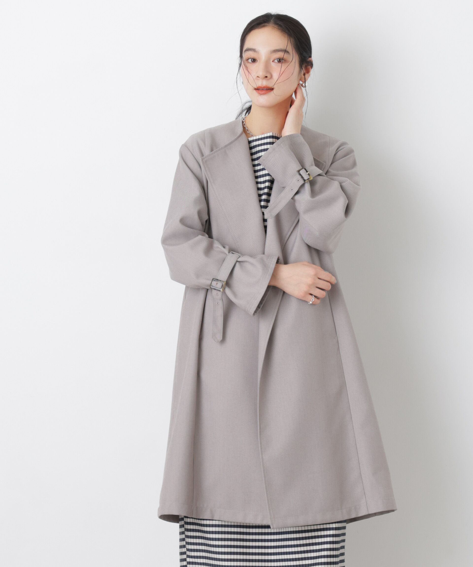 nano･universe「シャンブレーツイルラップコート」|その他|