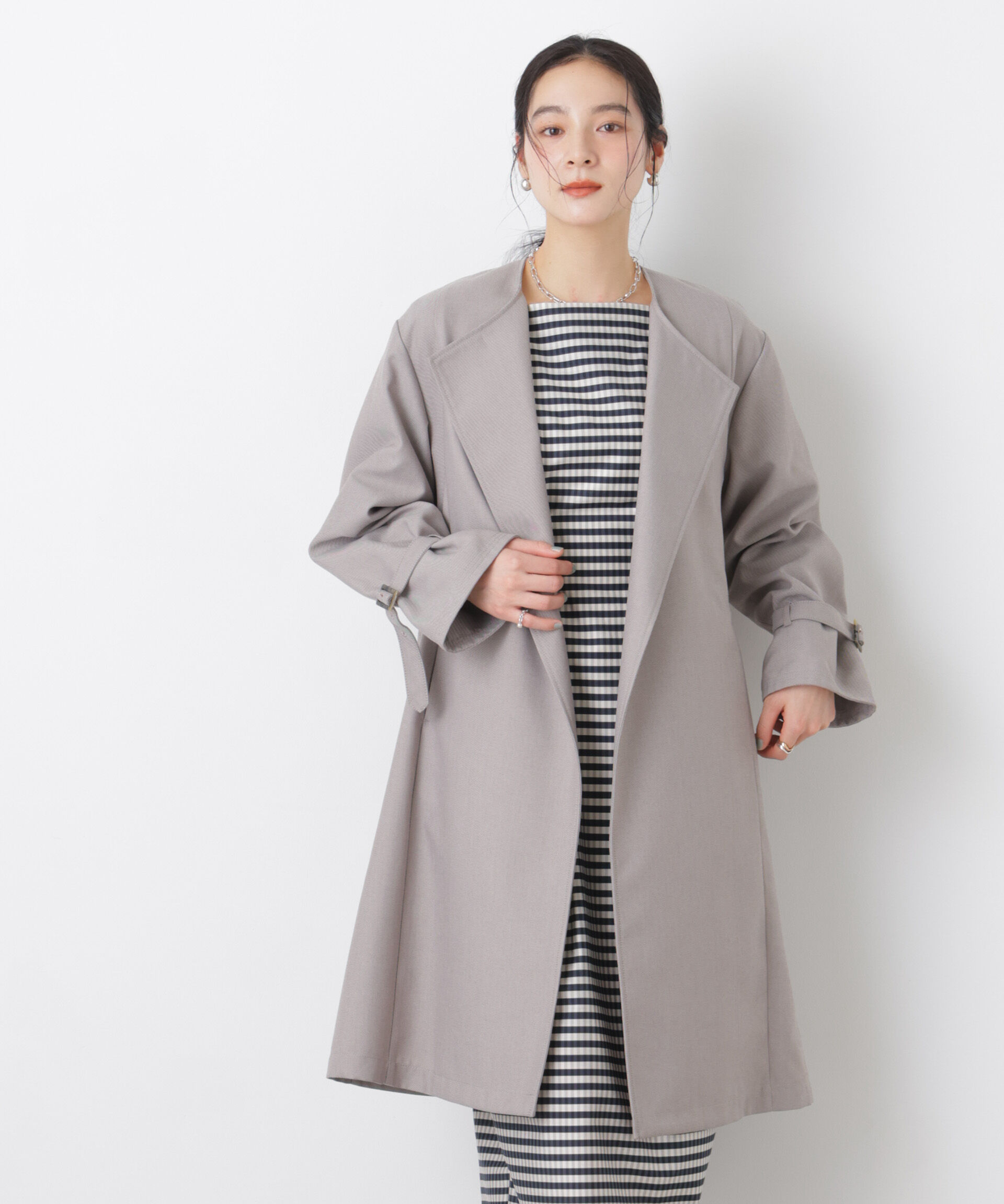 nano･universe「シャンブレーツイルラップコート」|その他|