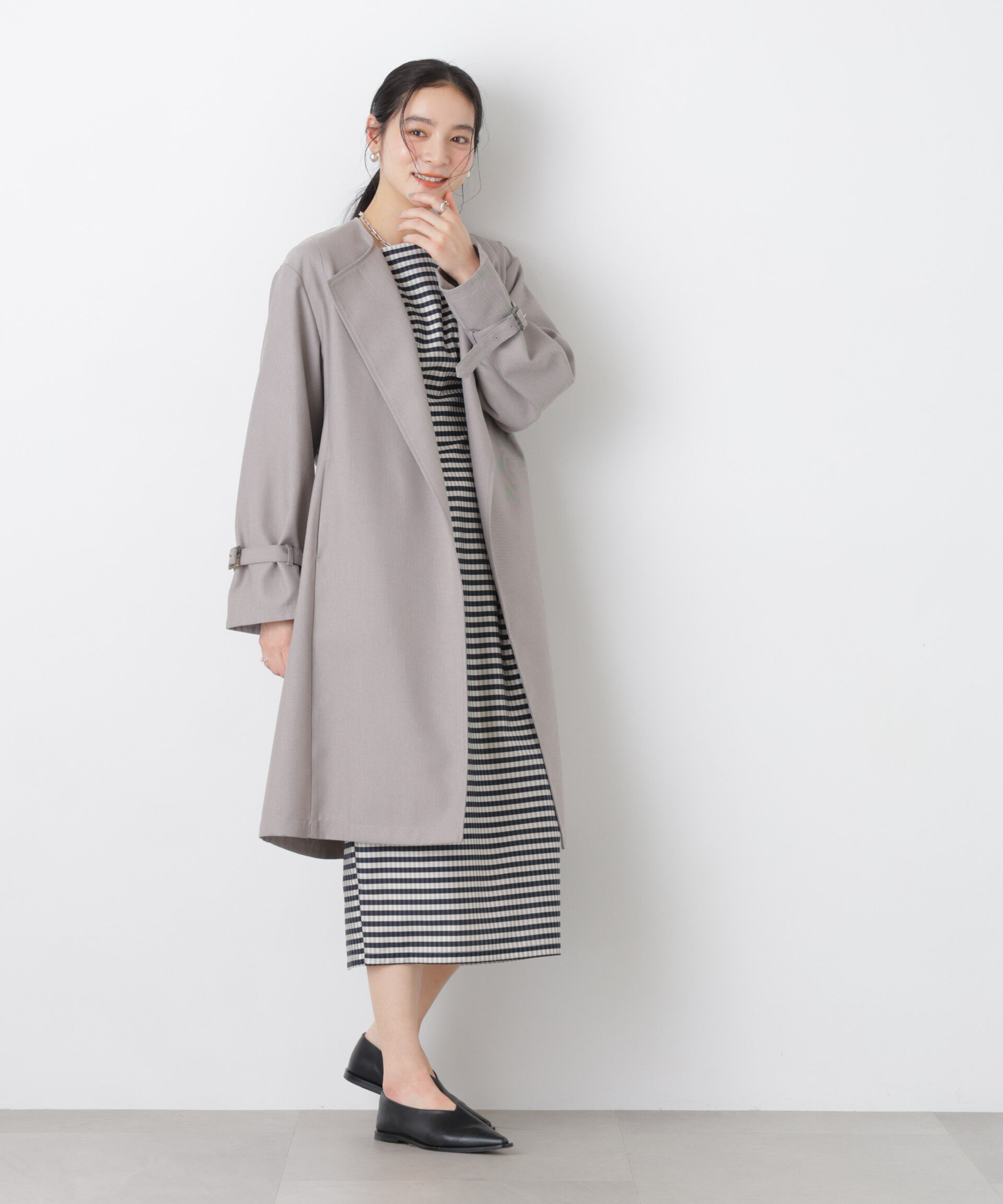 nano･universe「シャンブレーツイルラップコート」|その他|