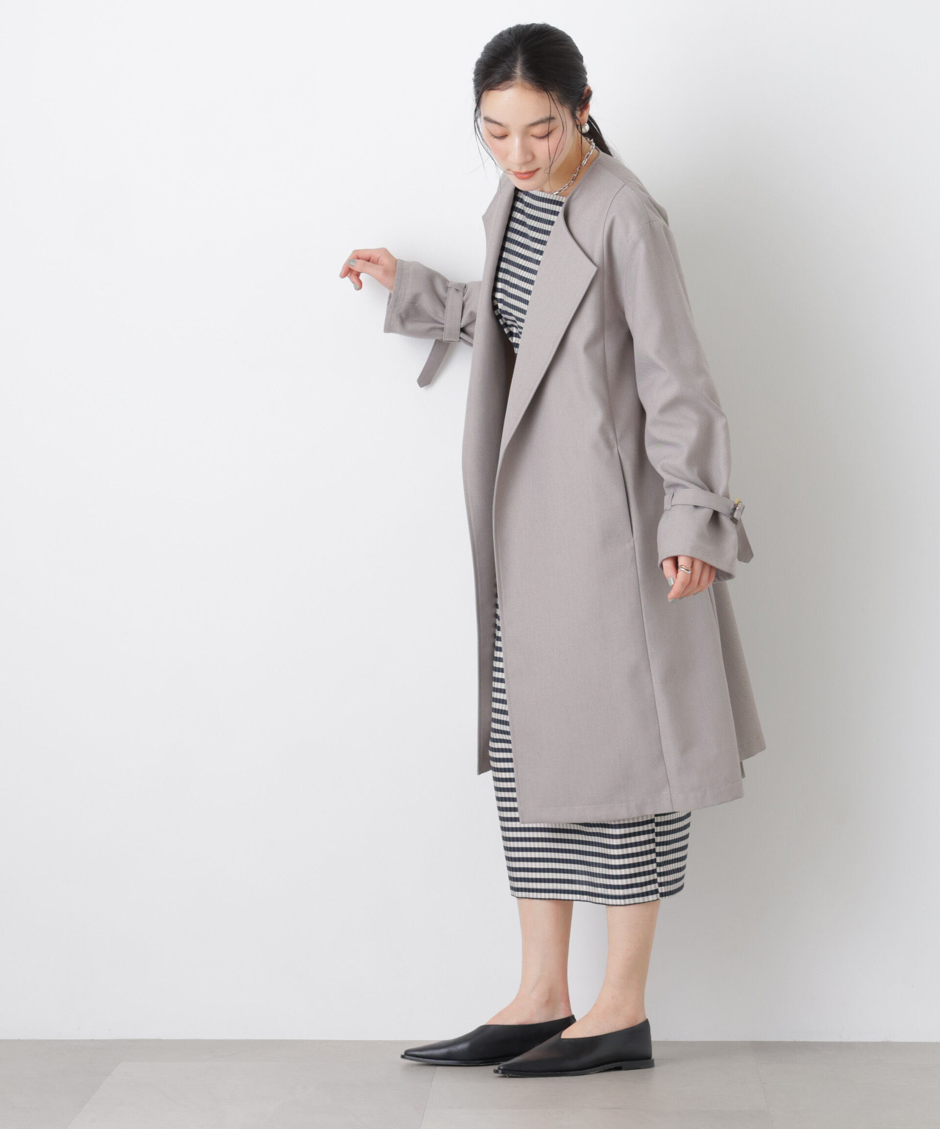 nano･universe「シャンブレーツイルラップコート」|その他|