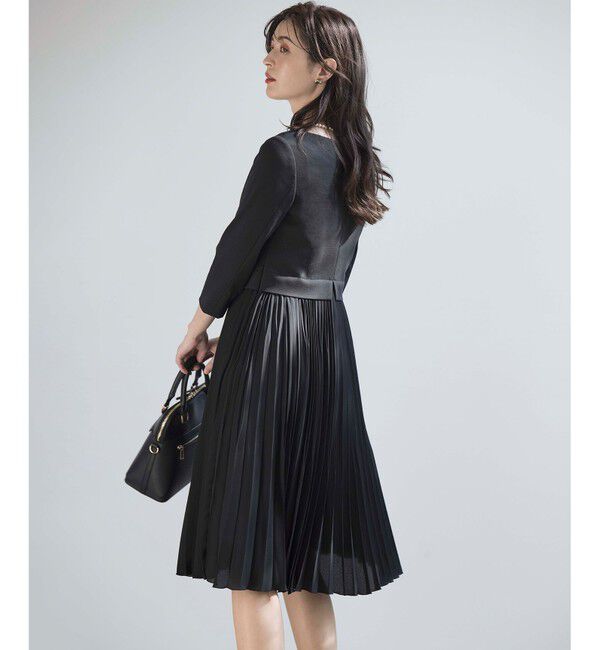 組曲「【VERY3月号掲載・KUMIKYOKU NAVY・WEB限定】ジャージーコンビプリーツ ワンピース」|ワンピース|ブラック系