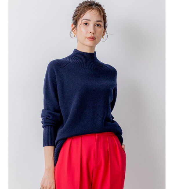 組曲「【8色展開・WEB限定】ウールカシミヤミックス ハイネック ニット」|ニット・セーター|ネイビー系
