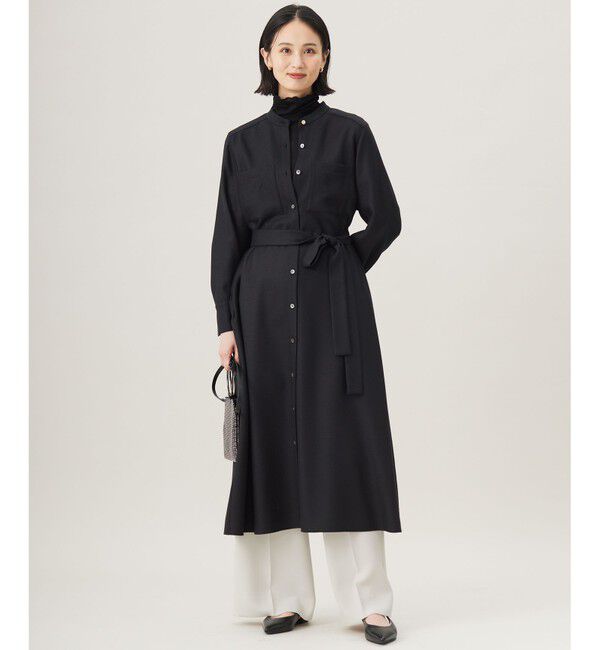 自由区「ウールジョーゼットシャツ ワンピース」|ワンピース|