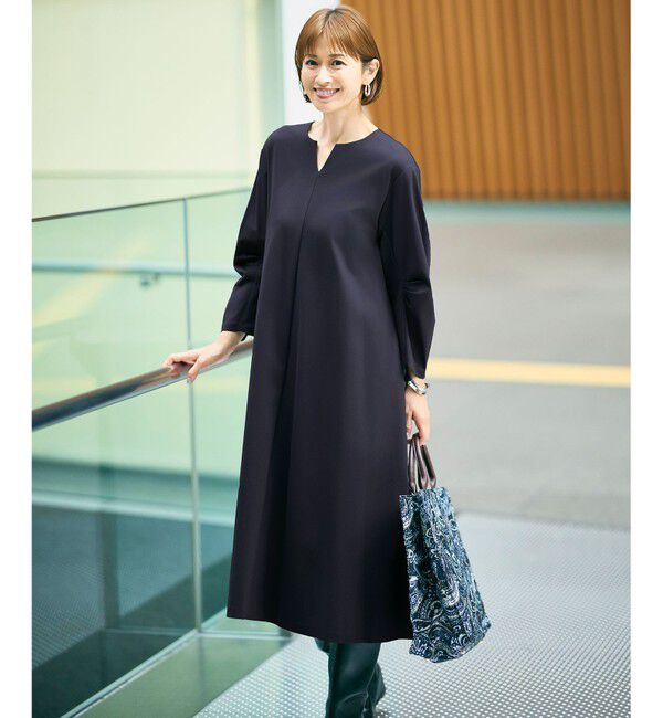 自由区「クリアーコットンポンチ ワンピース」|ワンピース|ネイビー