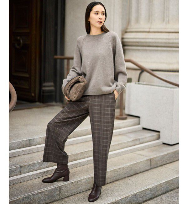 自由区「【カタログ掲載】ウールカシミヤブレンドスパンコールラグランスリーブ ニット」|ニット・セーター|