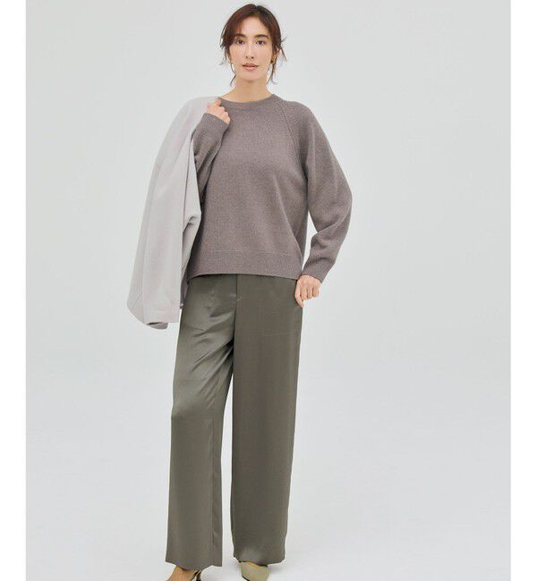 自由区「【カタログ掲載】ウールカシミヤブレンドスパンコールラグランスリーブ ニット」|ニット・セーター|