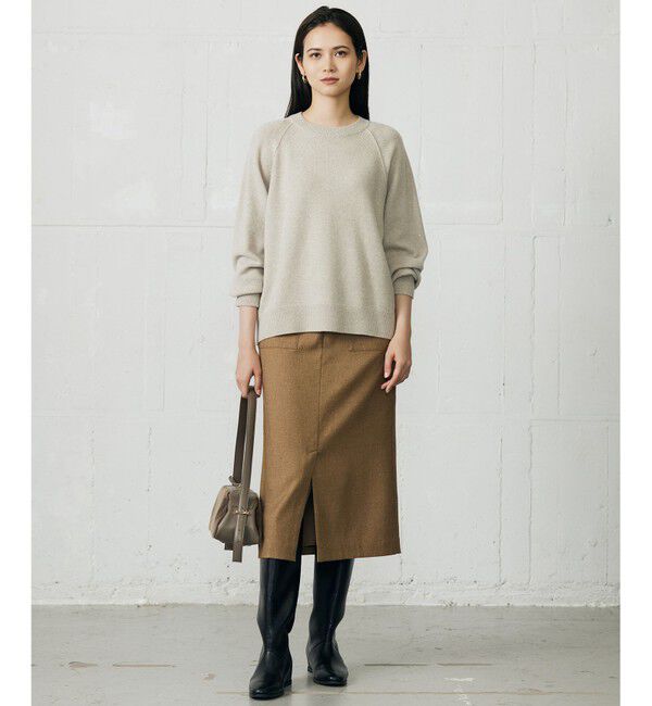 自由区「【カタログ掲載】ウールカシミヤブレンドスパンコールラグランスリーブ ニット」|ニット・セーター|