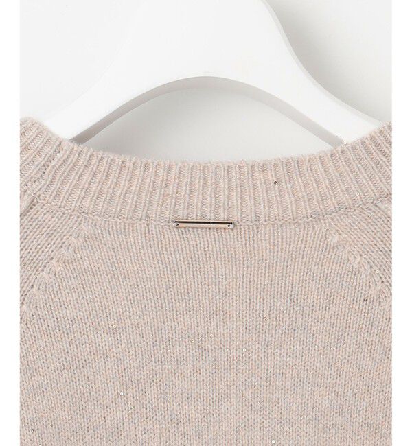 自由区「【カタログ掲載】ウールカシミヤブレンドスパンコールラグランスリーブ ニット」|ニット・セーター|