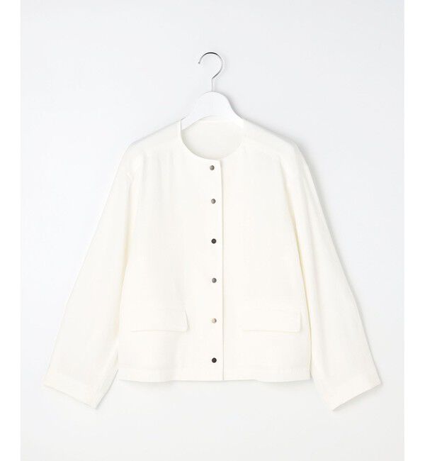 自由区「【カタログ掲載・セットアップ対応】リネンストレッチノーカラー ジャケット」|ノーカラージャケット|