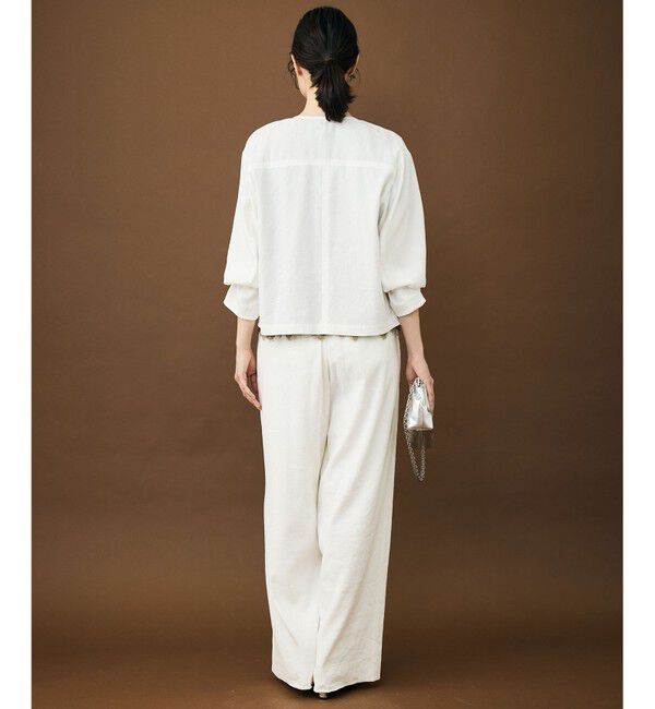 自由区「【カタログ掲載・セットアップ対応】リネンストレッチノーカラー ジャケット」|ノーカラージャケット|