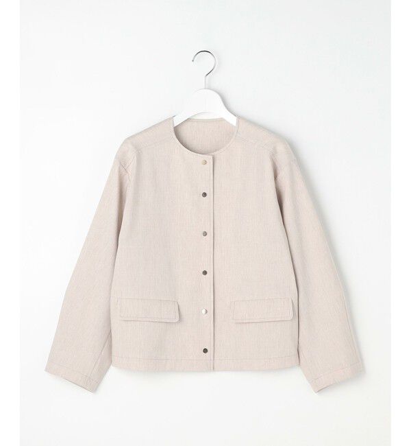 自由区「【カタログ掲載・セットアップ対応】リネンストレッチノーカラー ジャケット」|ノーカラージャケット|
