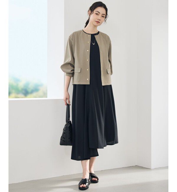 自由区「【カタログ掲載・セットアップ対応】リネンストレッチノーカラー ジャケット」|ノーカラージャケット|