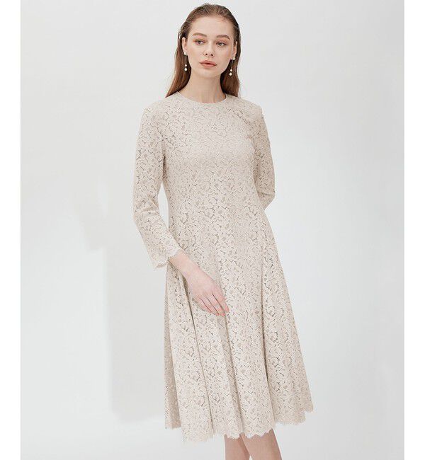 23区「【APPLAUDIR】ニュアンス フラワーレース ドレス」|ドレス|ベージュ系
