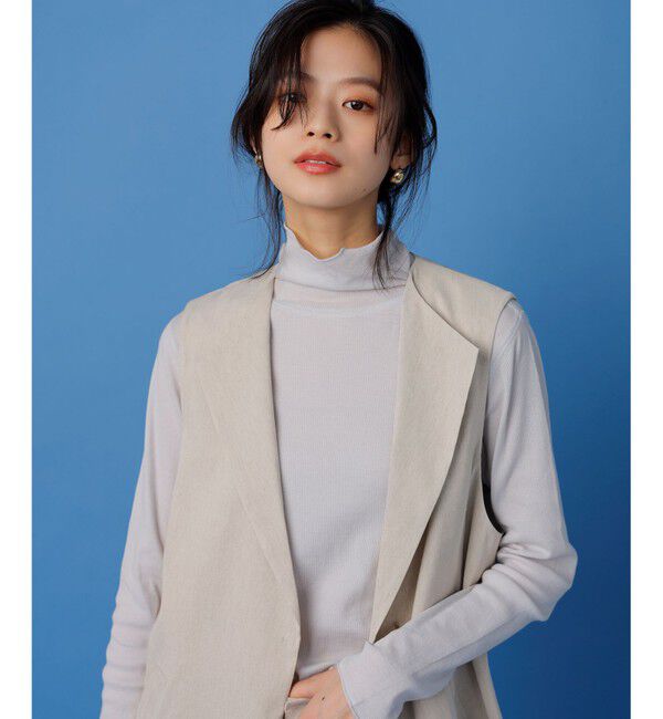 23区「【CLASSY.6月号掲載】リネンレーヨンストレッチ  ロング ジレ」|その他|