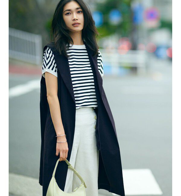 23区「【CLASSY.6月号掲載】リネンレーヨンストレッチ  ロング ジレ」|その他|