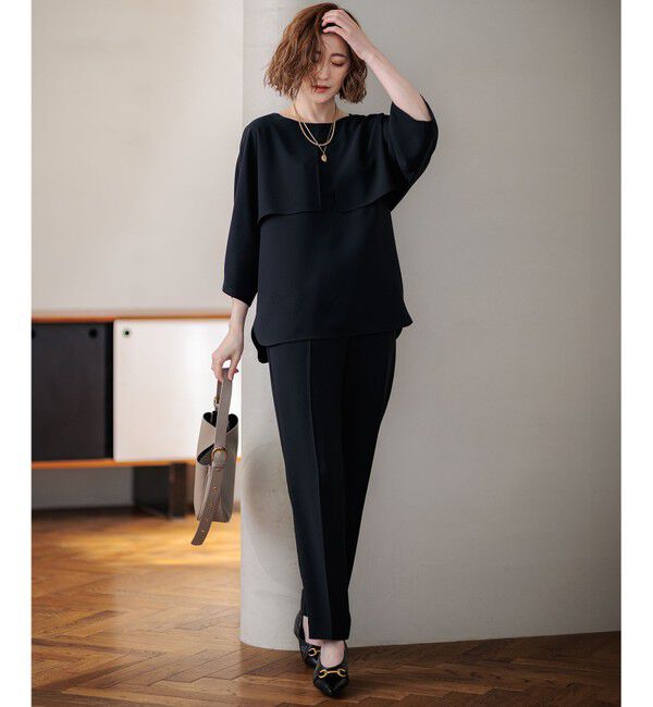 23区「【新色追加/洗える】ストレッチジョーゼット テーパード パンツ」|その他|