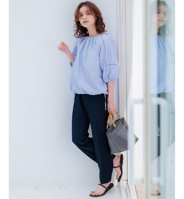 23区「【新色追加/洗える】ストレッチジョーゼット テーパード パンツ」|その他|