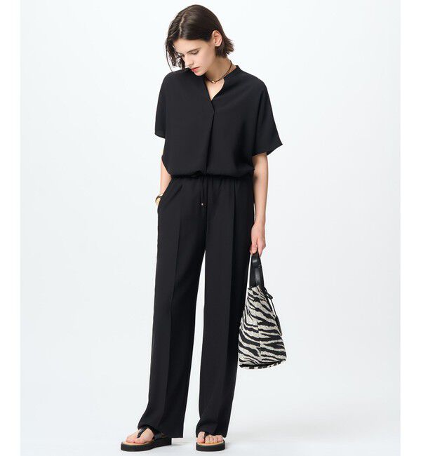 23区「【新色追加/洗える】ストレッチジョーゼット ワイドパンツ」|その他|