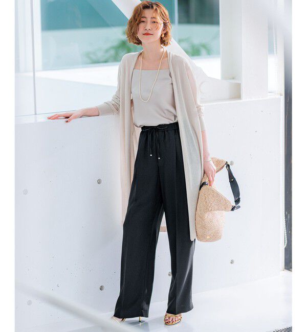 23区「【新色追加/洗える】ストレッチジョーゼット ワイドパンツ」|その他|