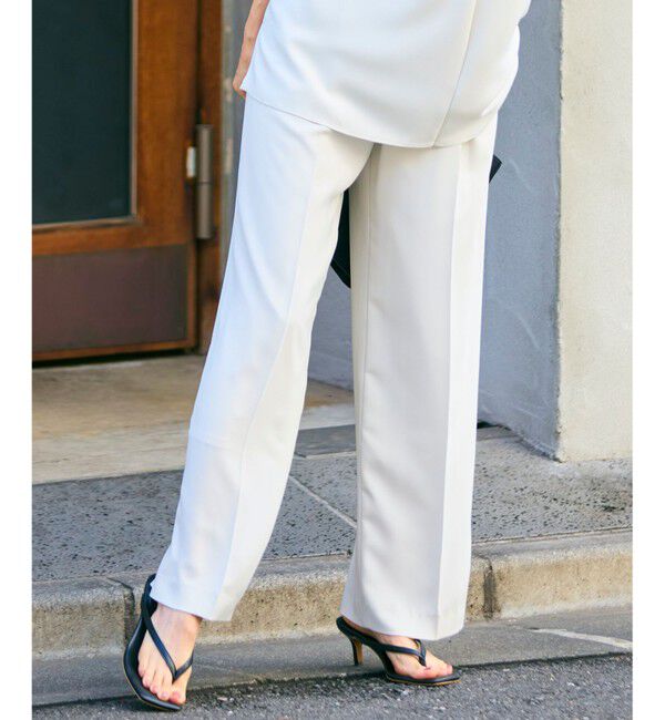 23区「【新色追加/洗える】ストレッチジョーゼット ワイドパンツ」|その他|ベージュ系