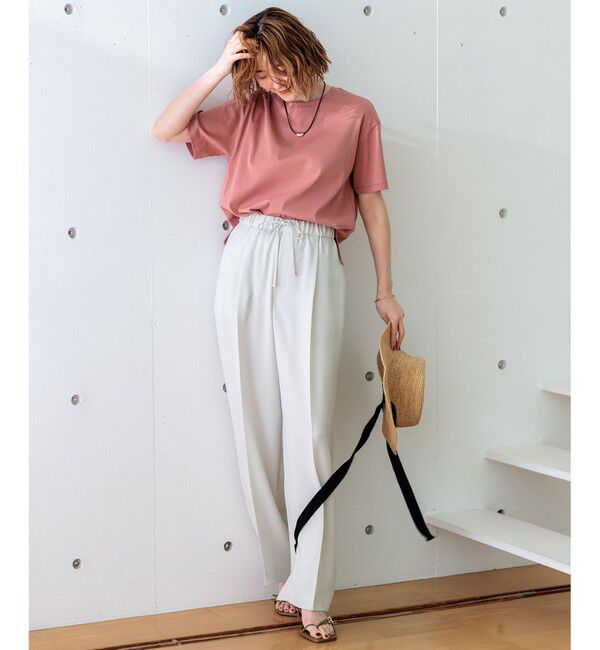 23区「【新色追加/洗える】ストレッチジョーゼット ワイドパンツ」|その他|