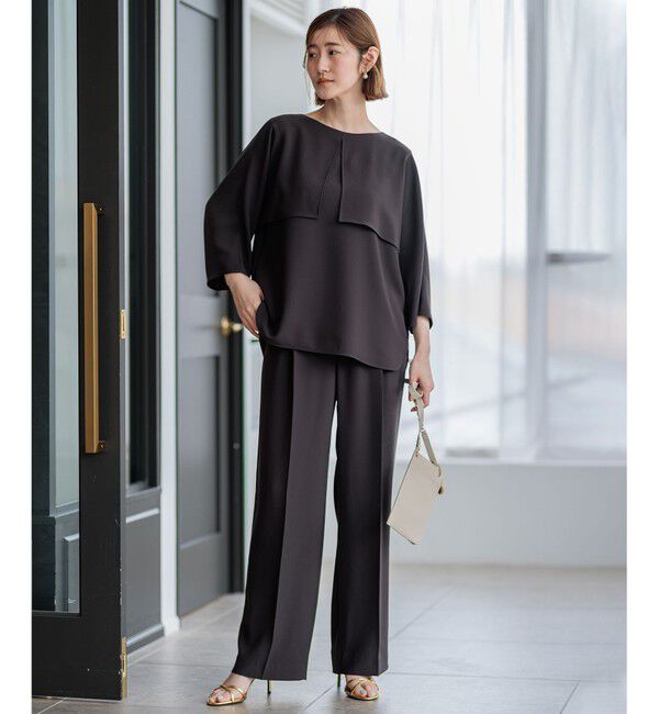 23区「【新色追加/洗える】ストレッチジョーゼット ワイドパンツ」|その他|