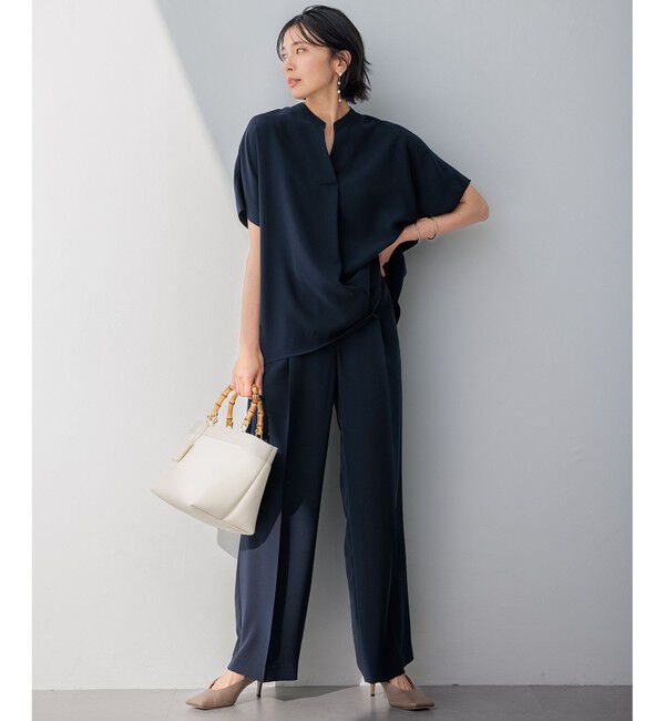 23区「【新色追加/洗える】ストレッチジョーゼット ワイドパンツ」|その他|