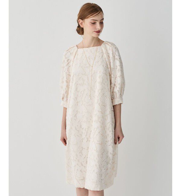 23区「【APPLAUDIR】シュエットジャカード ドレス」|ドレス|ベージュ系