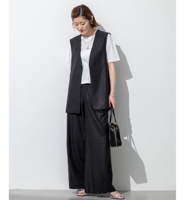 23区「【洗える】トリアセスラブストレッチ ジレ」|その他|