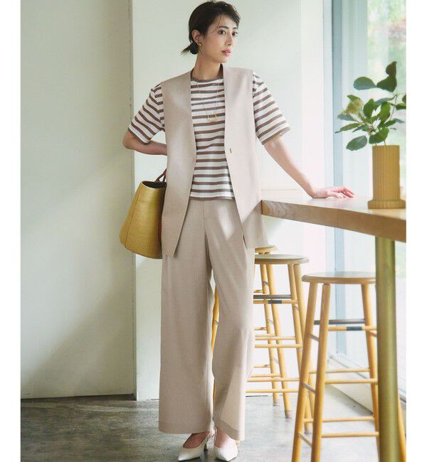 23区「【洗える】トリアセスラブストレッチ ジレ」|その他|