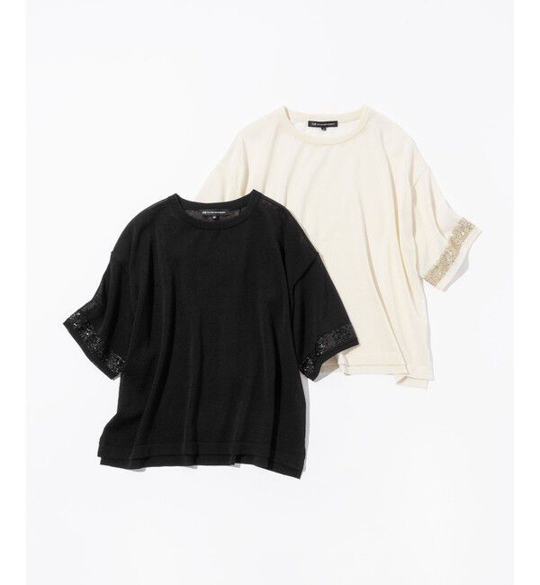 23区「【洗える】スパンコールシアー ニットT」|ニット・セーター|