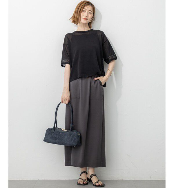 23区「【洗える】スパンコールシアー ニットT」|ニット・セーター|