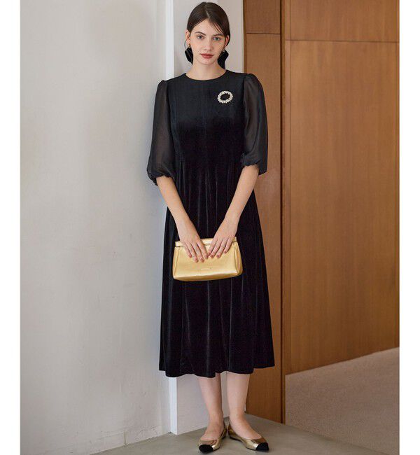 23区「【APPLAUDIR】ベロアコンビ ドレス」|ドレス|