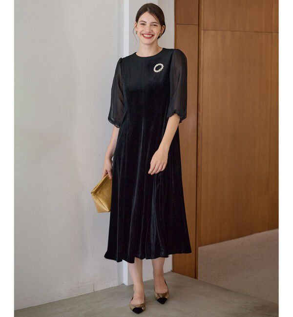 23区「【APPLAUDIR】ベロアコンビ ドレス」|ドレス|
