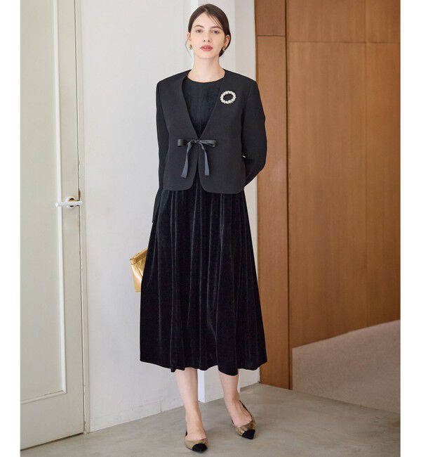 23区「【APPLAUDIR】ベロアコンビ ドレス」|ドレス|