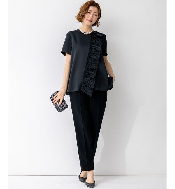 23区「【APPLAUDIR】クリアダブルサテン フリルデザイン ブラウス」|シャツ・ブラウス|