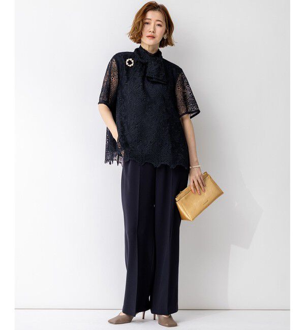 23区「【APPLAUDIR】Brocheリボンブーケレース ブラウス」|シャツ・ブラウス|