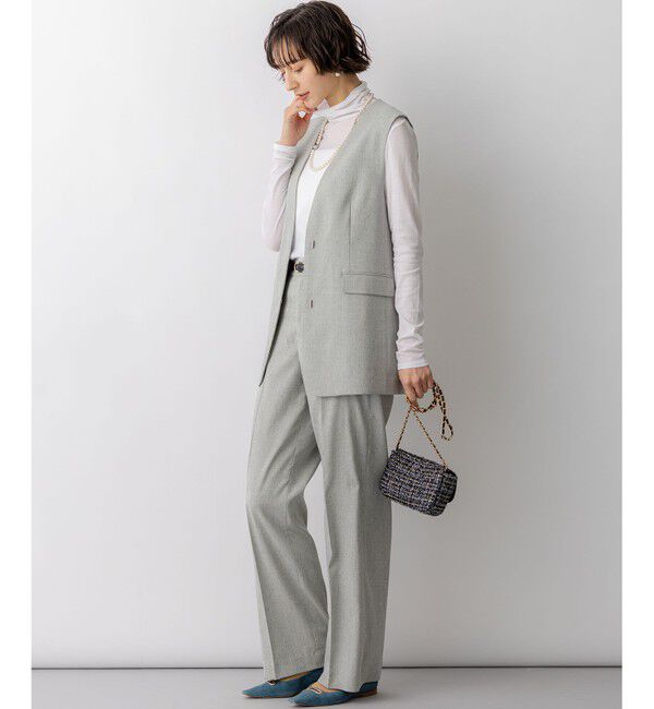 23区「アイアスマットストレッチ ワイド パンツ」|その他|