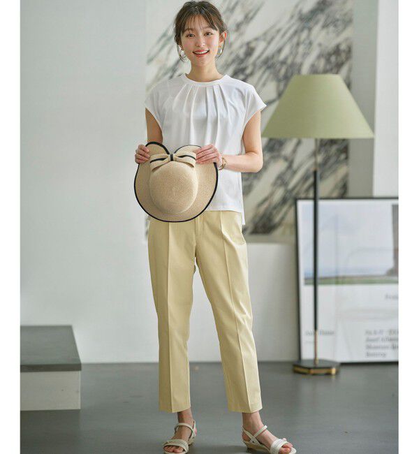 ANY SIS「【接触冷感・UVカット・撥水】クールタッチテーパード パンツ」|その他|イエロー